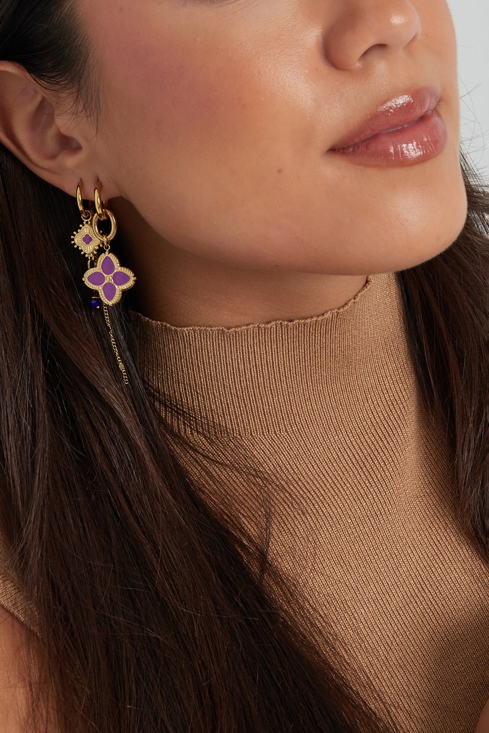 Earrings graceful party - Gold color/pink h5Picture2