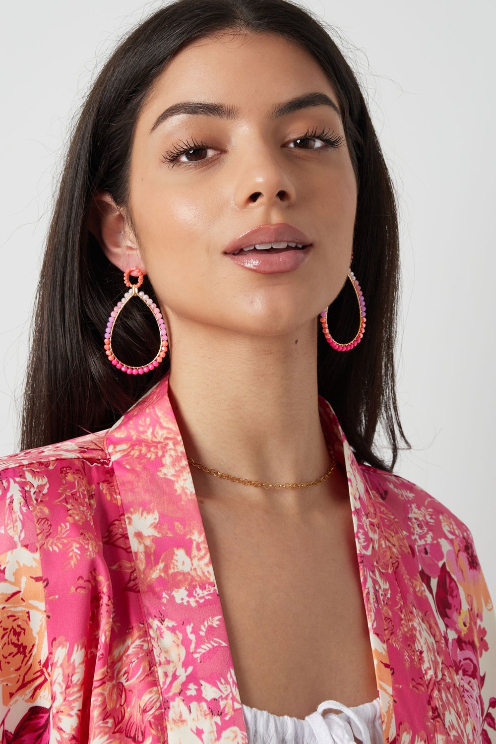 Bead earrings drop - red/orange Picture2