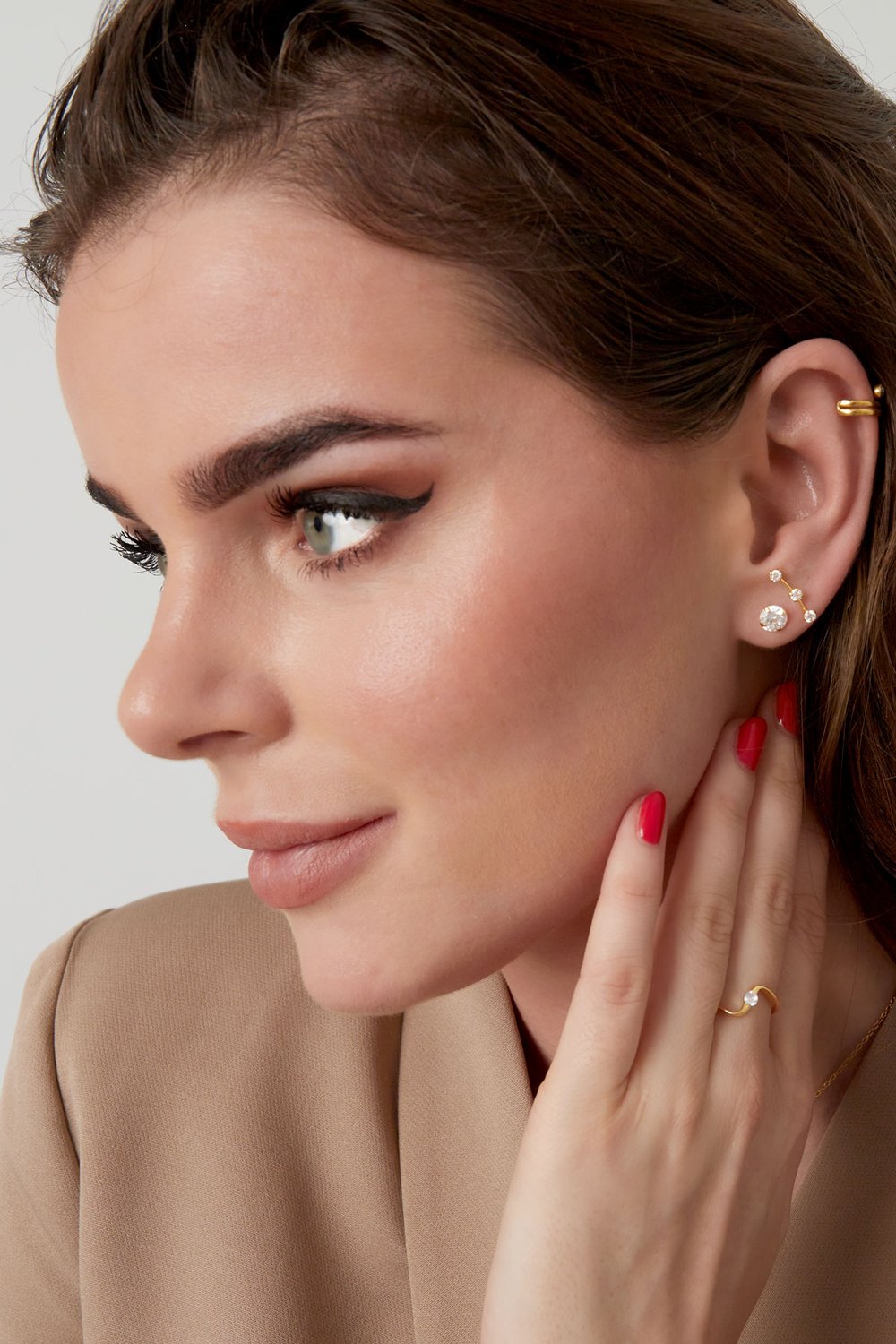 ear studs elegant stone - 925  Picture2