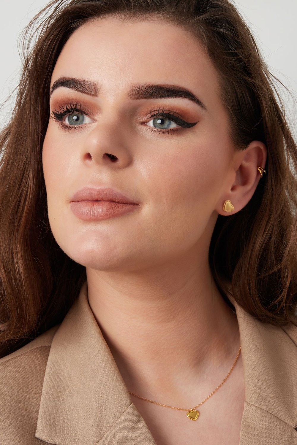 earring stud double heart - 925  Picture4