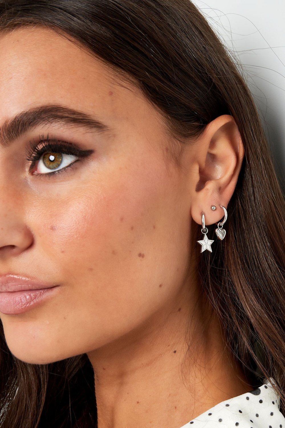 Earrings star with print - Silver Color color h5Picture2