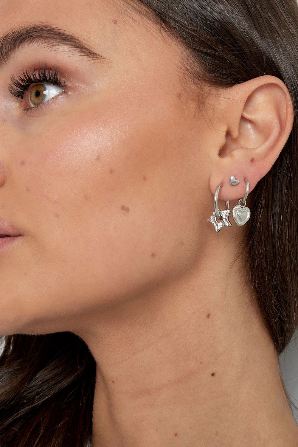 oorbellen hart bedel met streepjes h5Afbeelding2