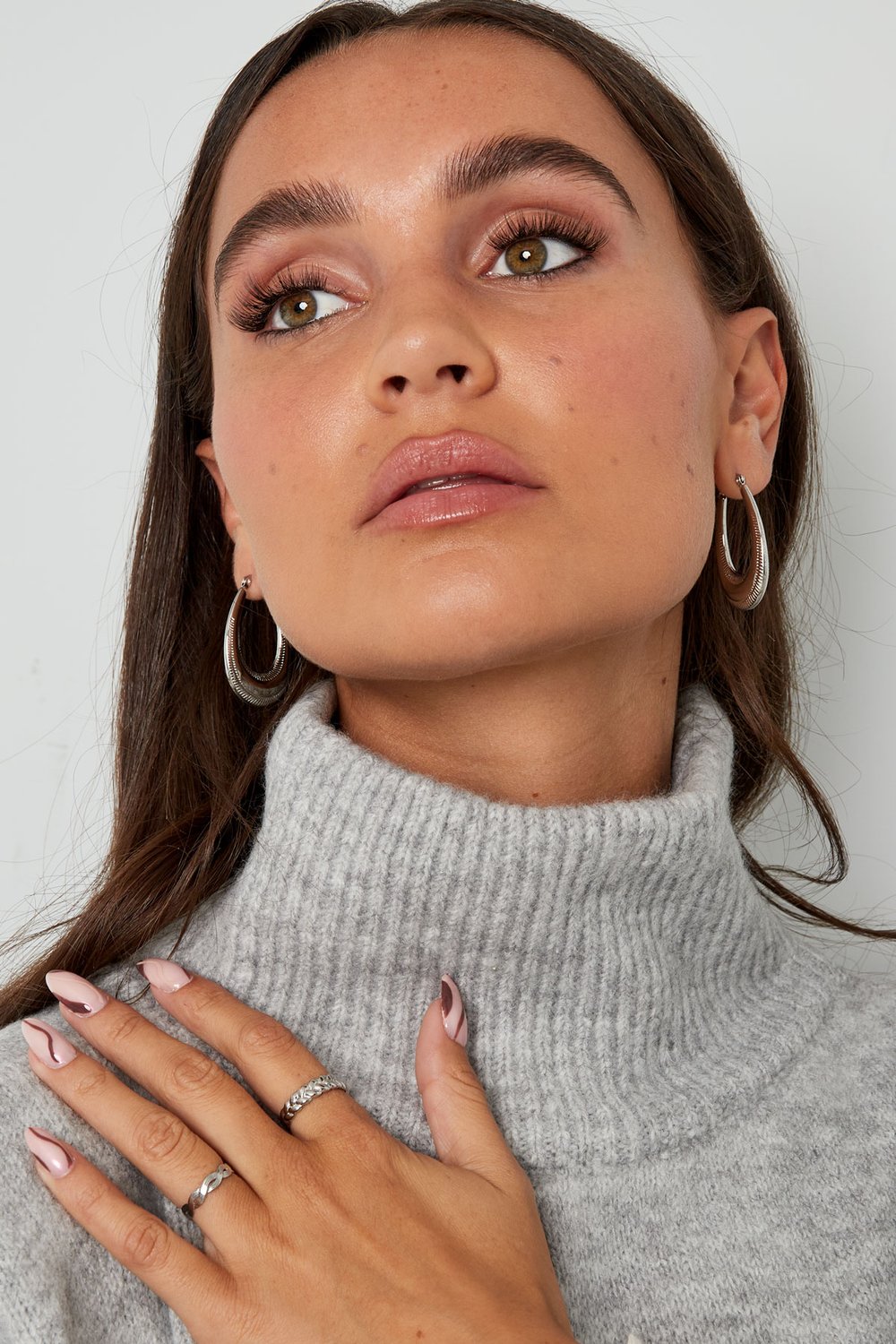 earrings oval with print Picture4