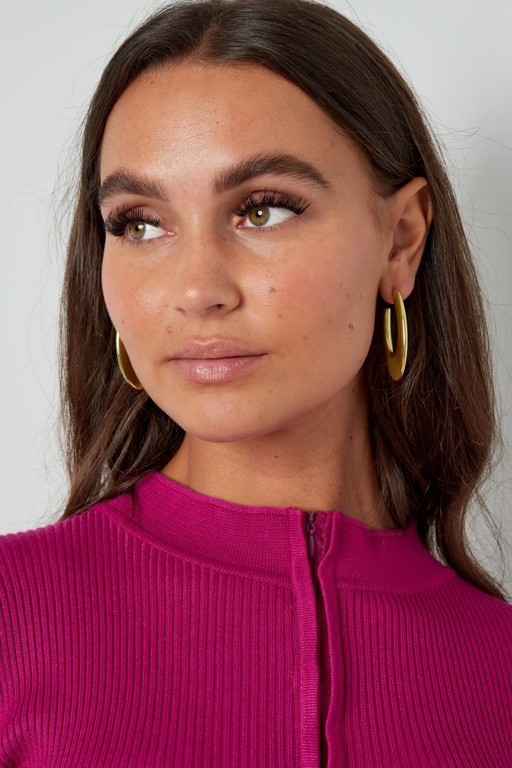 Earrings large circle - Silver Color color h5Picture4