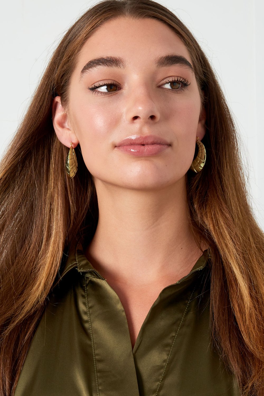 Earrings statement hoops cut out - Silver Color color Picture2