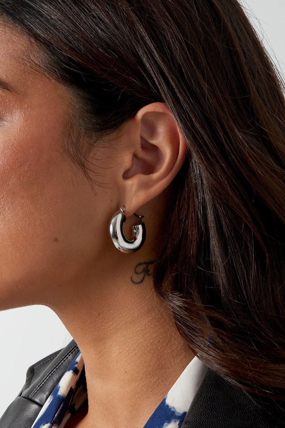 Earrings thick round - Silver Color color h5Picture3