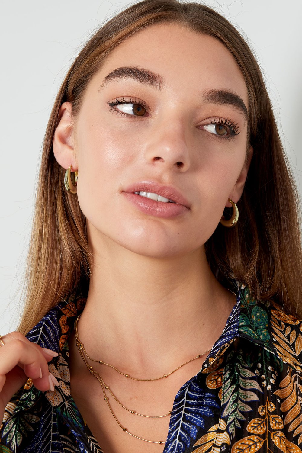 Earrings classy round - Silver Color color h5Picture2