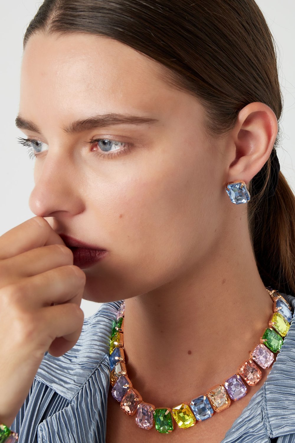 Clous d'oreilles glamour - doré/fuchsia h5Image3