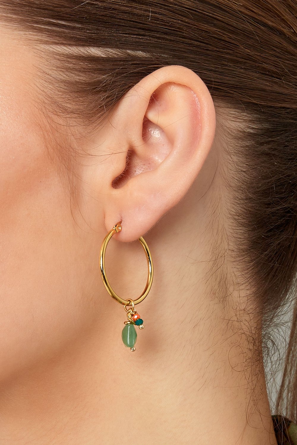 Earrings beads bundle - Gold color/green h5Picture3