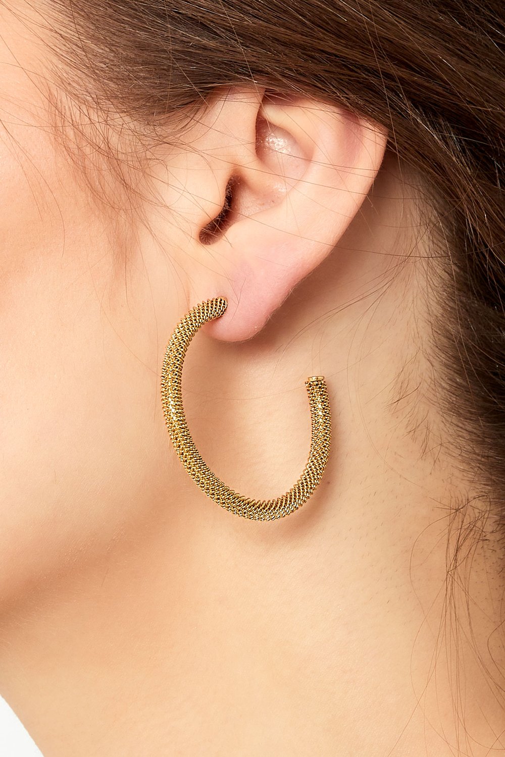 round earrings with print Picture3