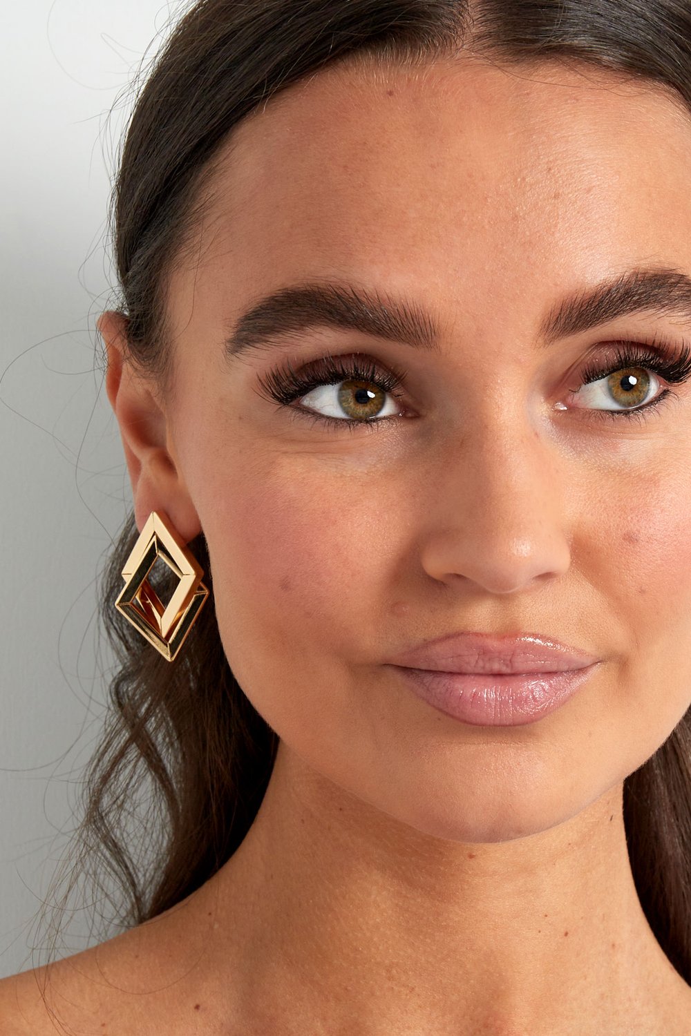 Double diamond earrings - Silver Color color h5Picture4