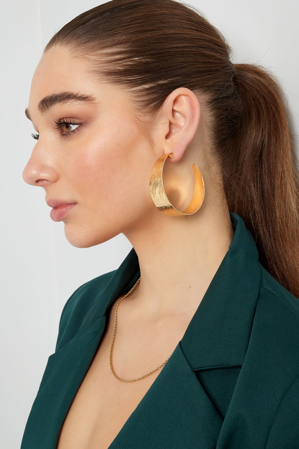 Earrings moon stripes - Silver Color color h5Picture4