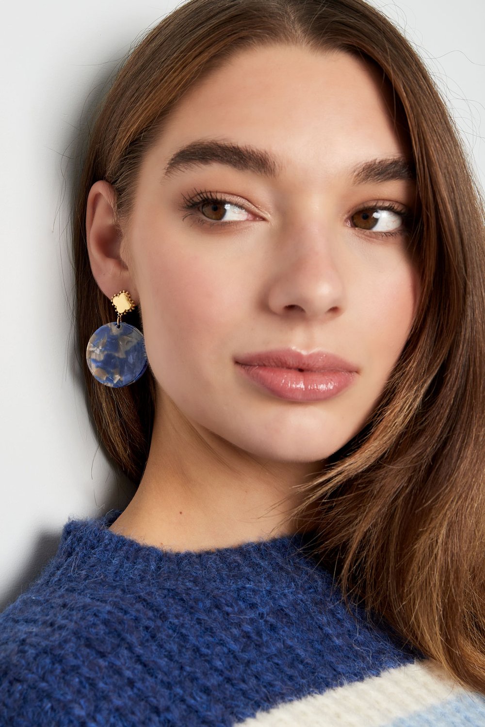 Ohrringe Kleeblatt mit Kreis - Goldfarbe/Grün h5Bild4