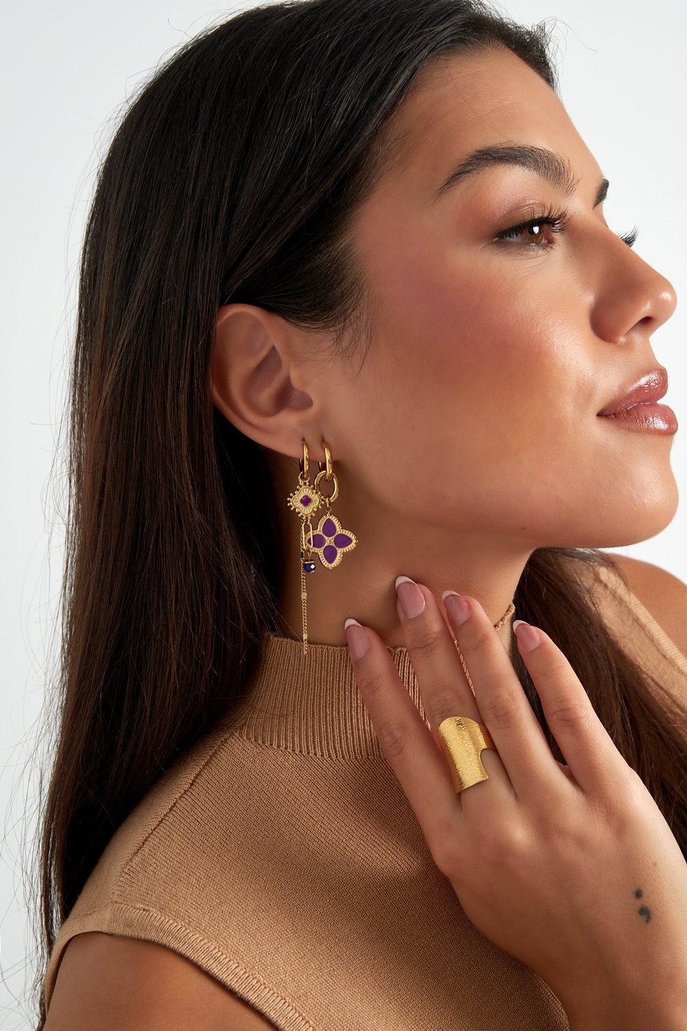 Gli orecchini hanno bisogno di fiori: Colore oro rosa h5Immagine4