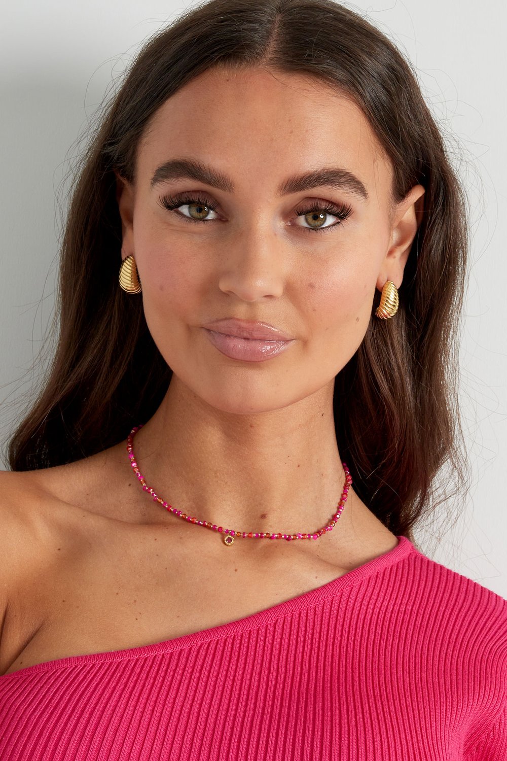 Halber Croissant-Ohrring – Goldfarbe - Goldfarbefarbe h5Bild2