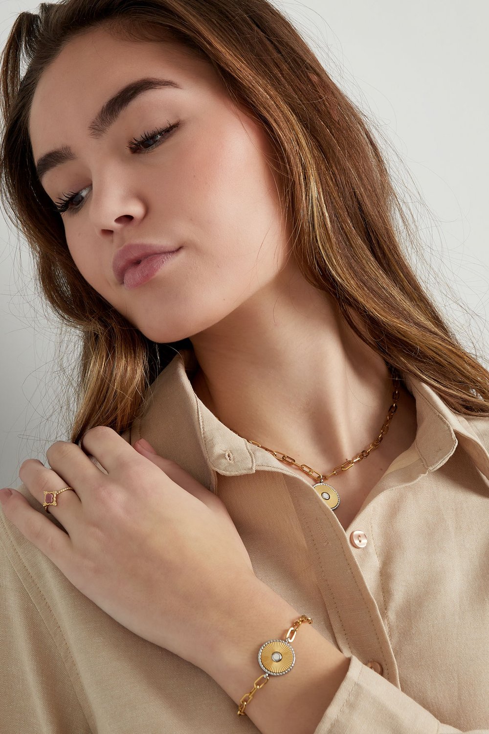 link bracelet with gold/silver detail h5Picture4