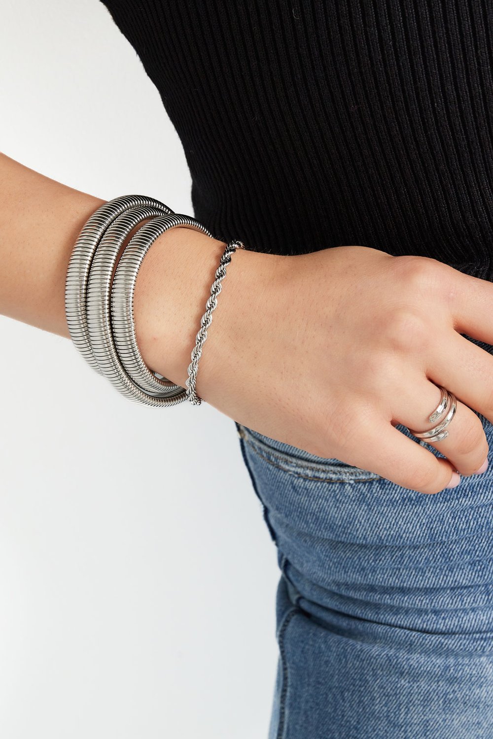 unisex bracelet twisted coarse - Gold color-4.0mm h5Picture2