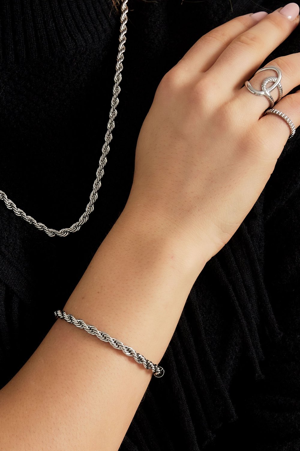 Unisex bracelet playful twist - Gold Color - 4.5MM h5Picture2