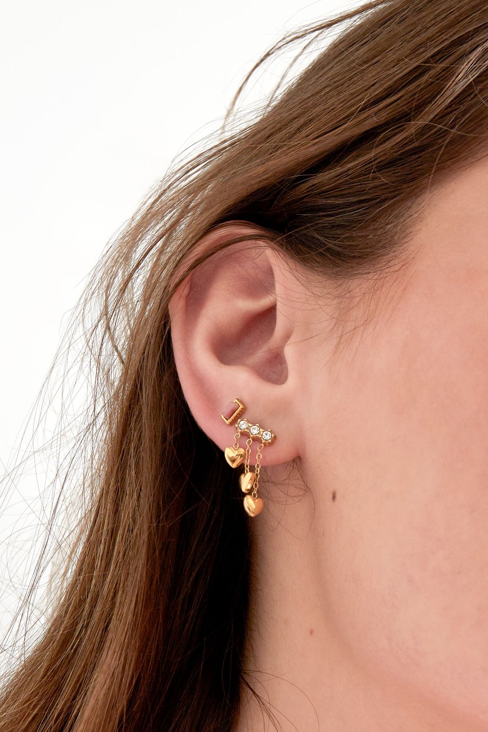 Ear studs rectangle edge - powder pink Picture3