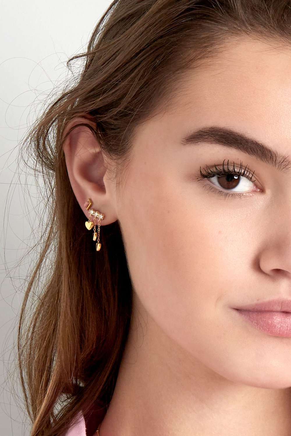 Ear studs rectangle edge - powder pink Picture4