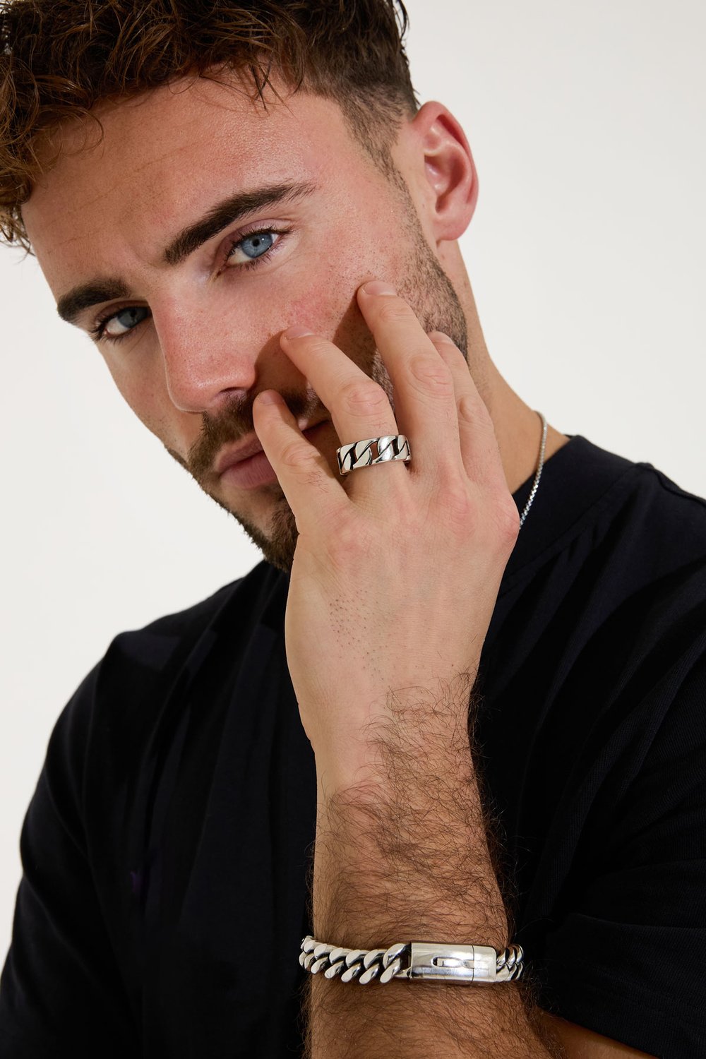 Men's bracelet coarse links - Silver Color color Picture2