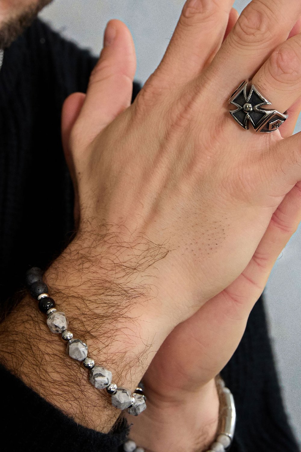Men's bracelet beads black/color - gray h5Picture4
