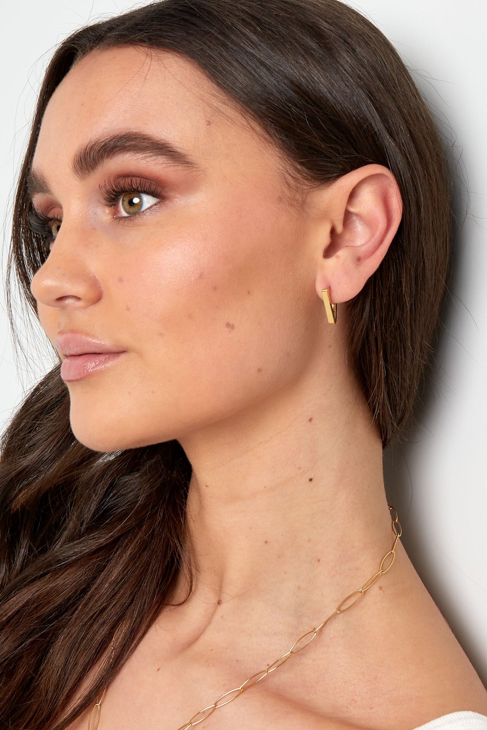 Basic triangle earrings - Silver Color color Picture2