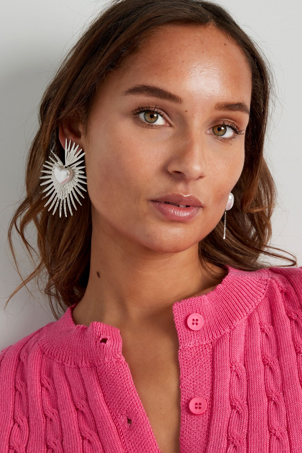 Classic earring with pearl heart h5Picture2