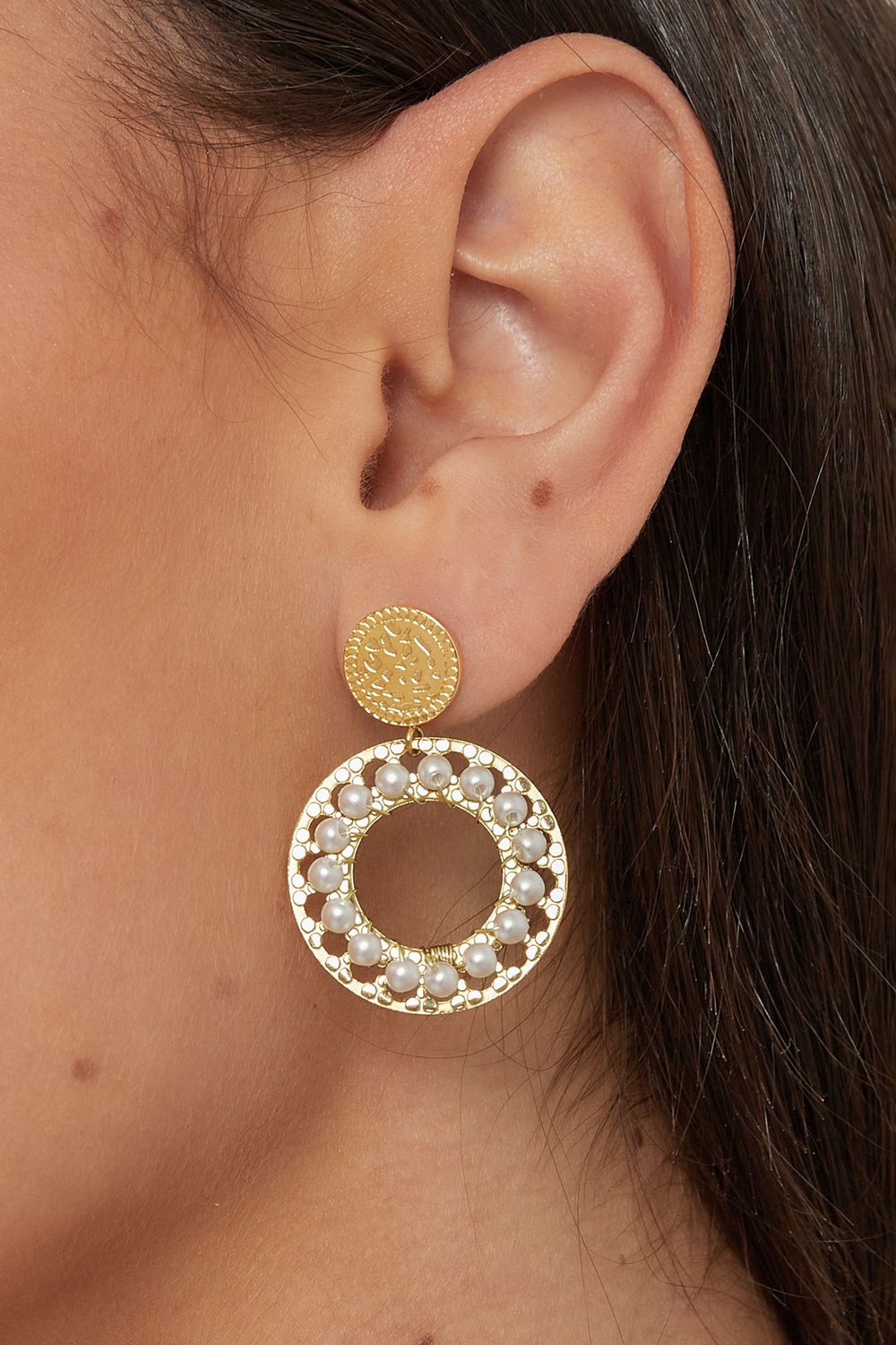 double circle earrings with pearls Picture3