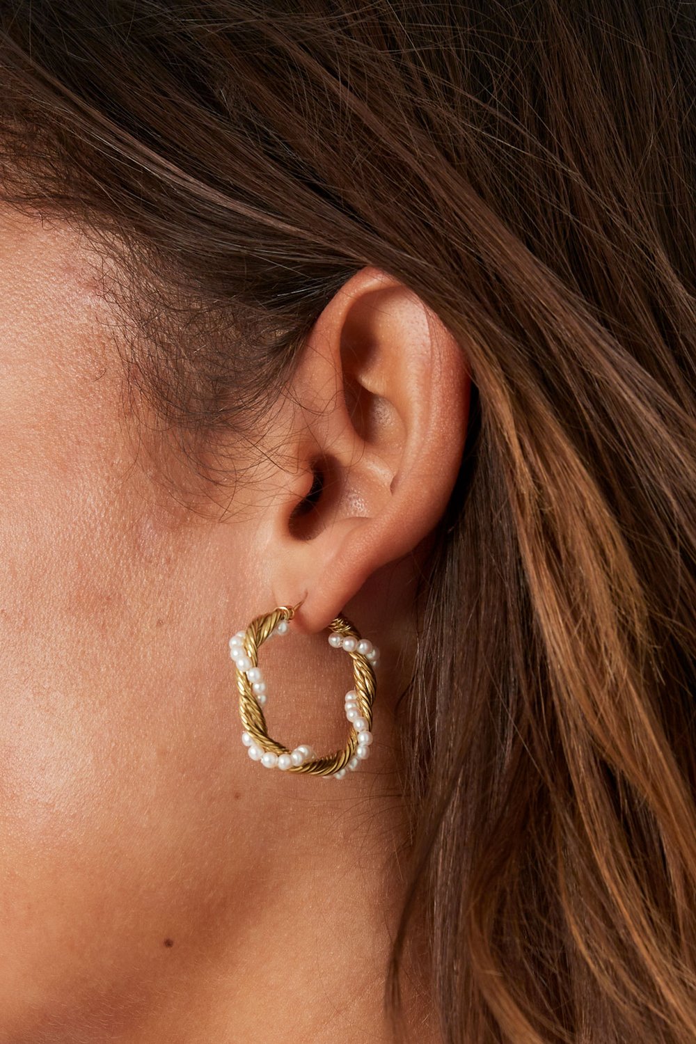 round twisted rope earrings with pearls h5Picture3