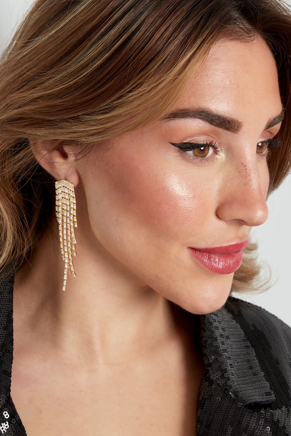 Orecchini scintillanti d'amore in argento - zircone rame Immagine2