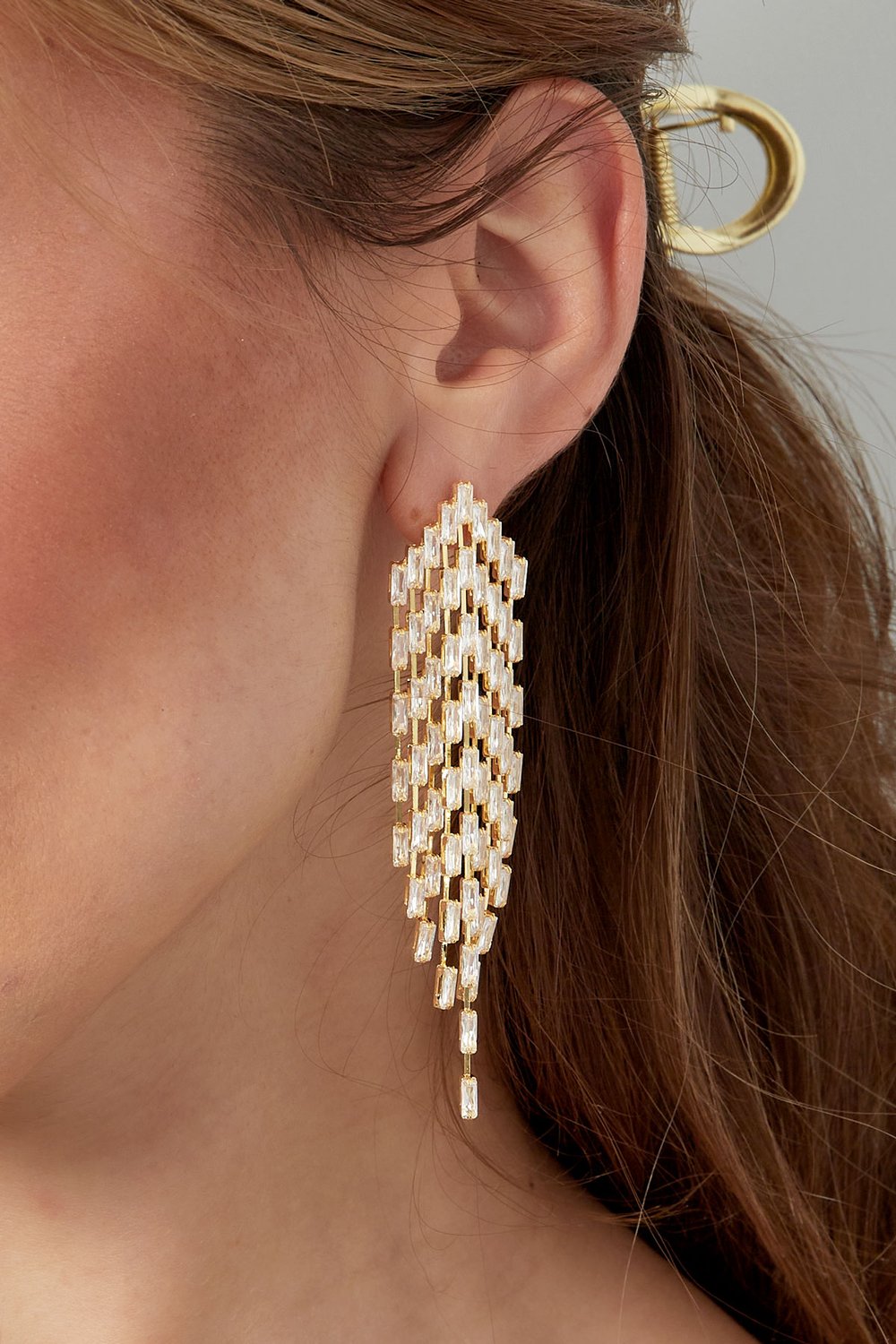Orecchini scintillanti in argento - zircone rame Immagine3