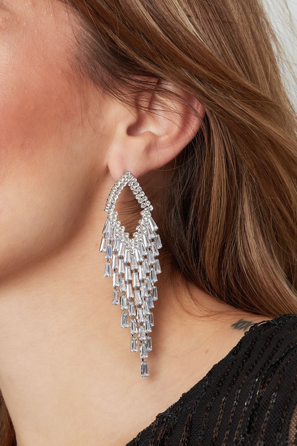 Earring sparkly diamond silver color - zircon copper h5Picture3