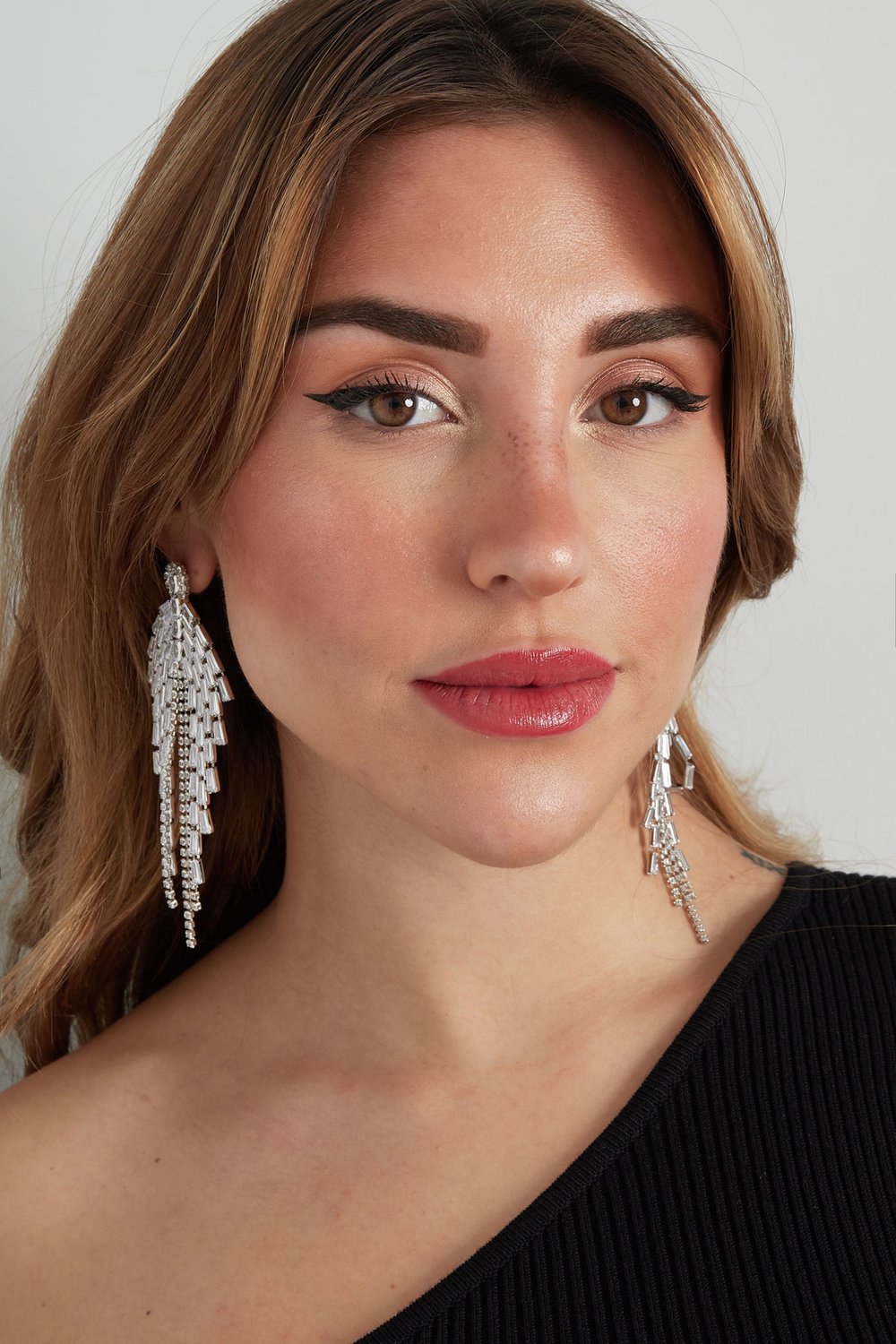 Earrings sparkly eye-catcher silver color - zircon copper h5Picture4