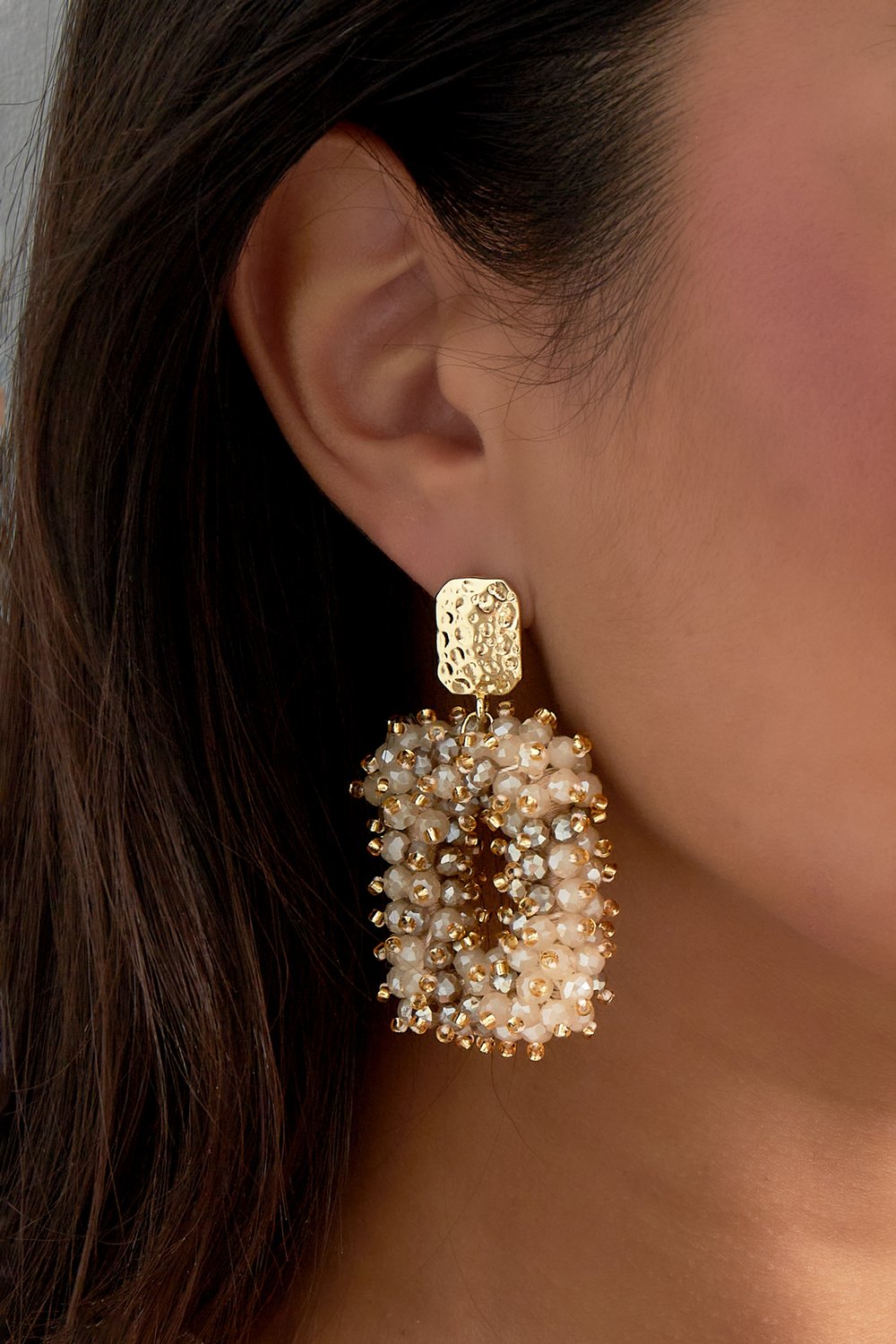 Glitter nights statement earrings - white Gold Color  h5Picture4