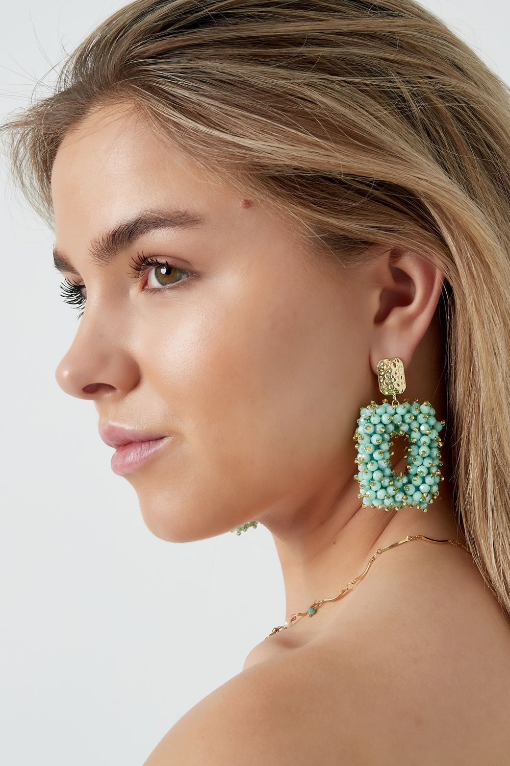Glitter nights statement earrings - white Gold Color  h5Picture5