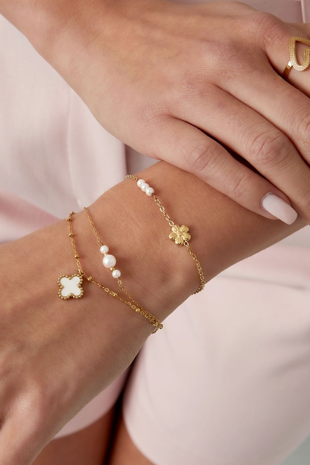 Armband Blume mit Perlen  h5Bild2