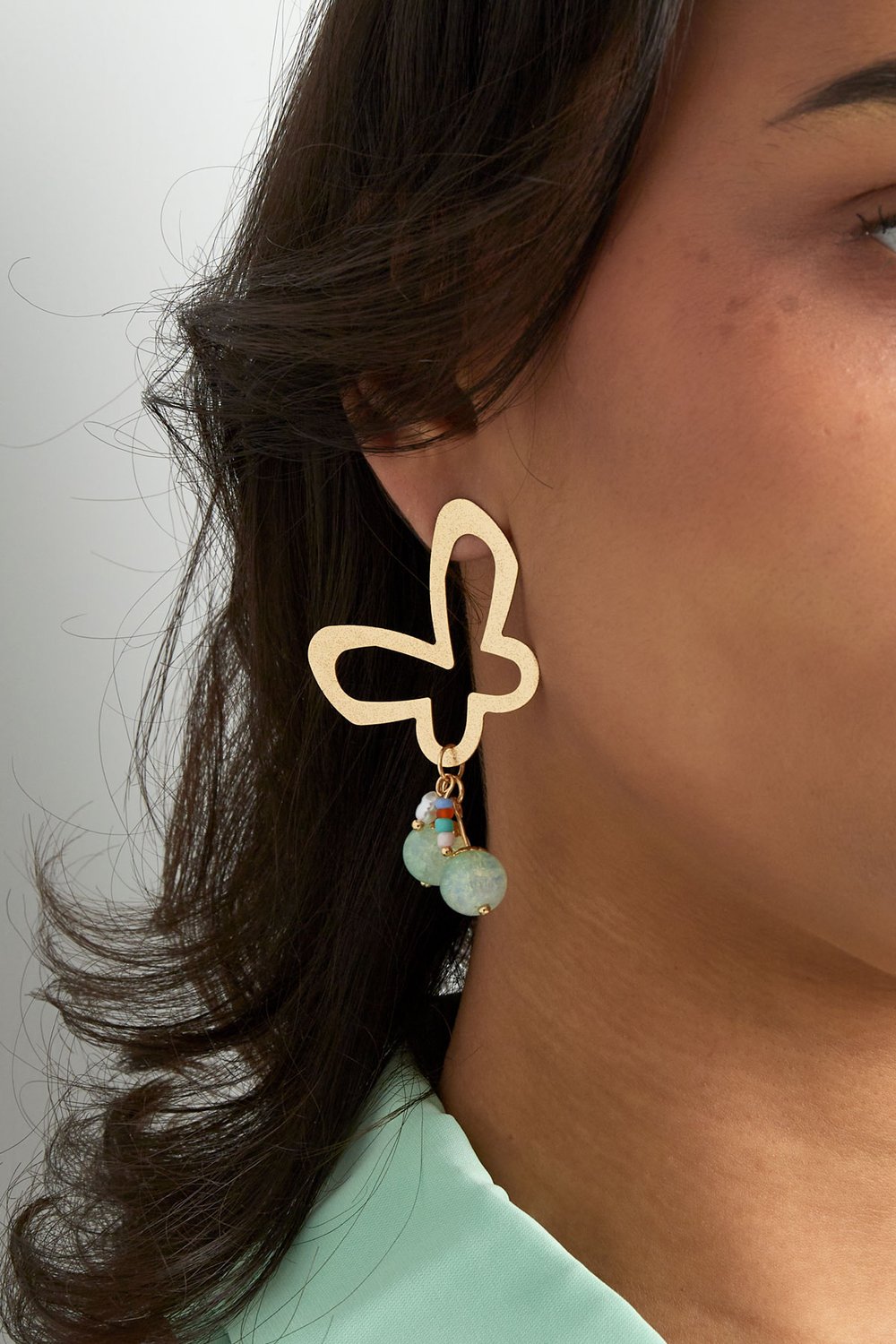 Butterfly party earrings with charms h5Picture3