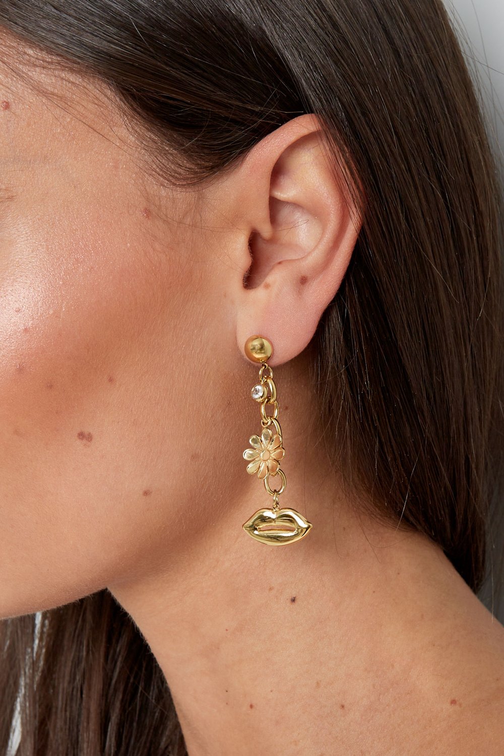 flower lips hang earrings Picture3