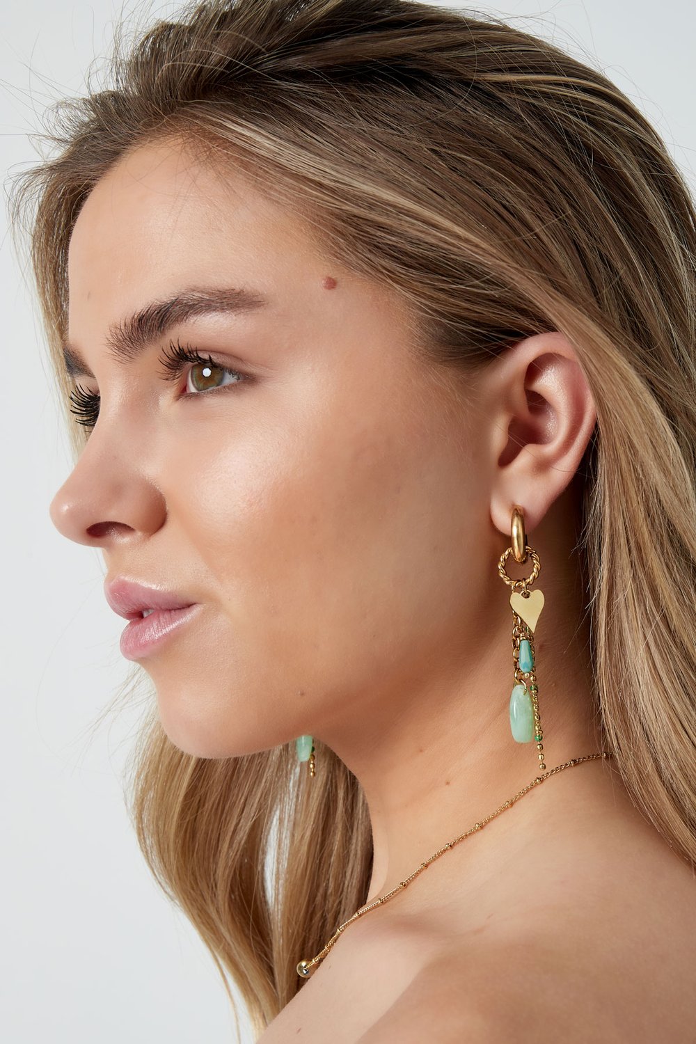 Pink love earrings - pink/Gold color  Picture4