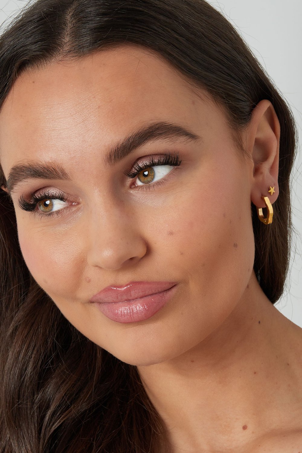 Basic flower shape earrings medium - Silver Color color h5Picture2