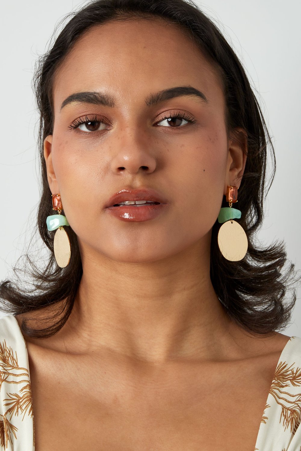 Statement beach vibe earrings - pink/green  h5Picture2