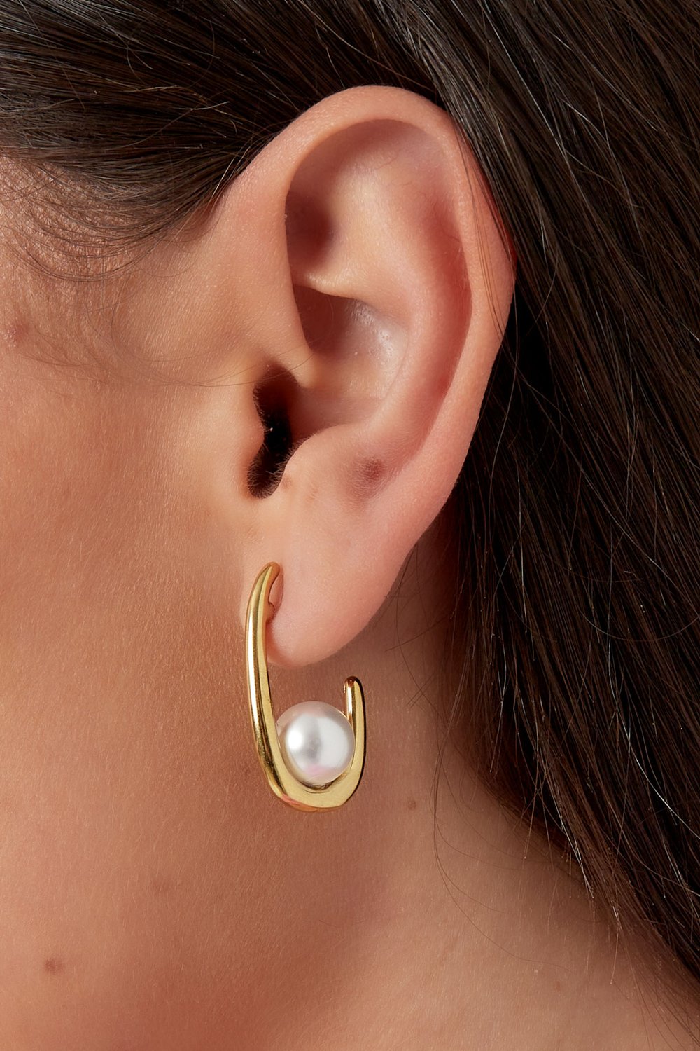 earrings half moon pearl Picture3