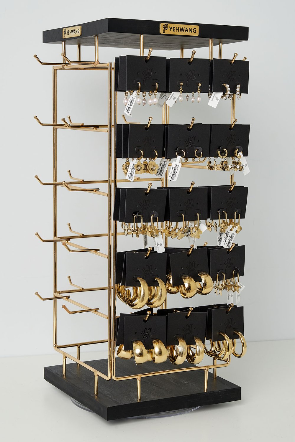 Refill package earrings display floral bouquet - stainless steel