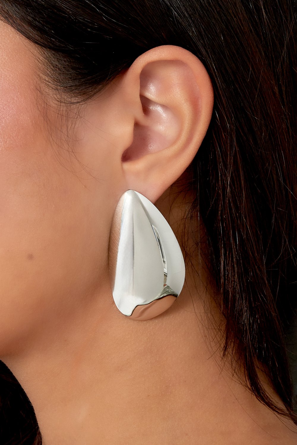 Flat drop earrings - Silver Color color h5Picture3