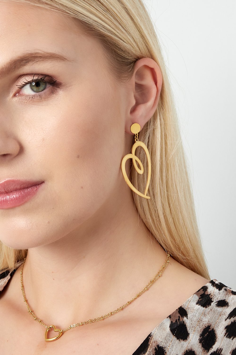 Signed heart earrings - Silver Color color Picture2