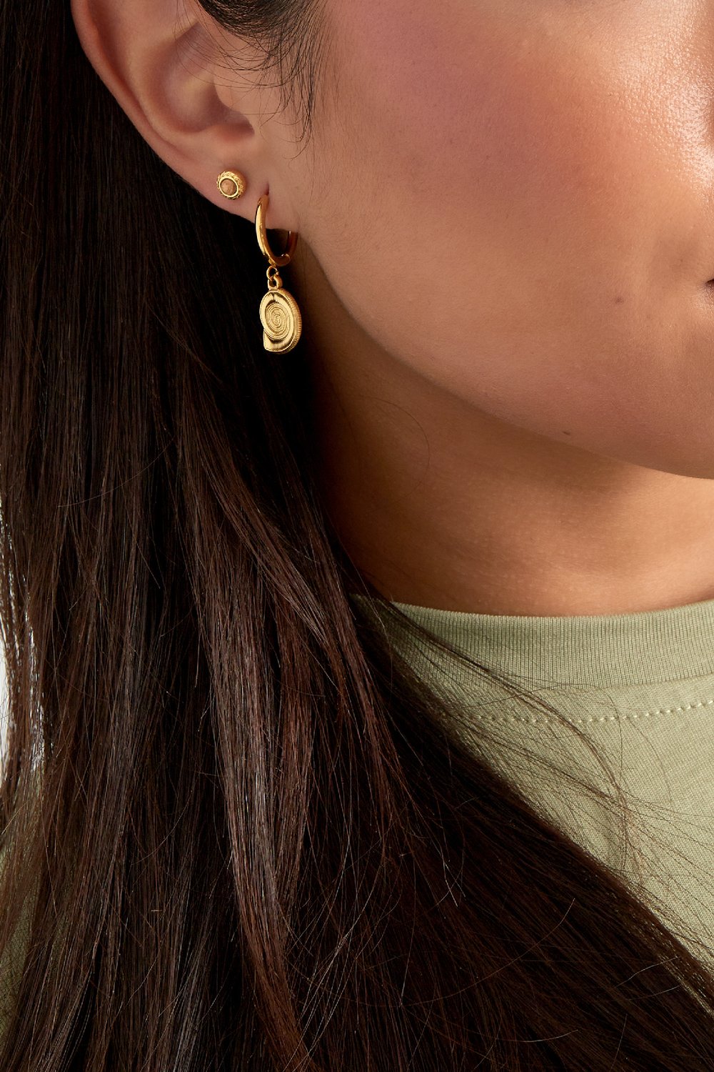 Earrings shell swirl - Silver Color color h5Picture2