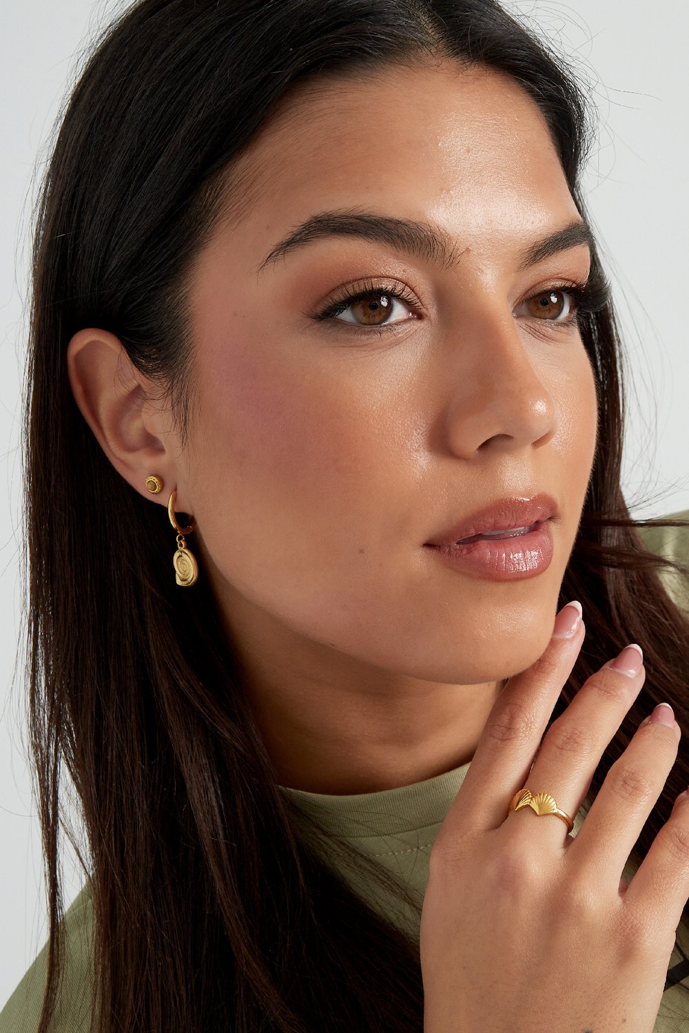 Earrings shell swirl - Silver Color color h5Picture4