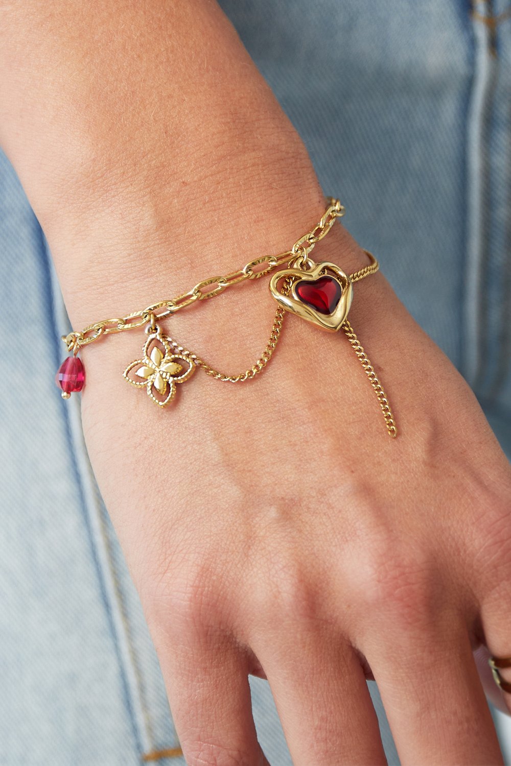 Pulse of Love-Charm-Armband - Goldfarben Bild3