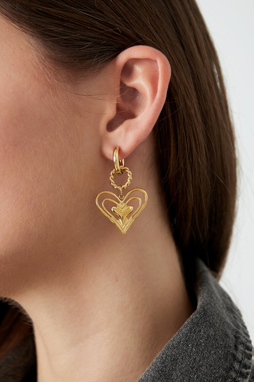 Earrings what's love - Gold colored h5Picture2